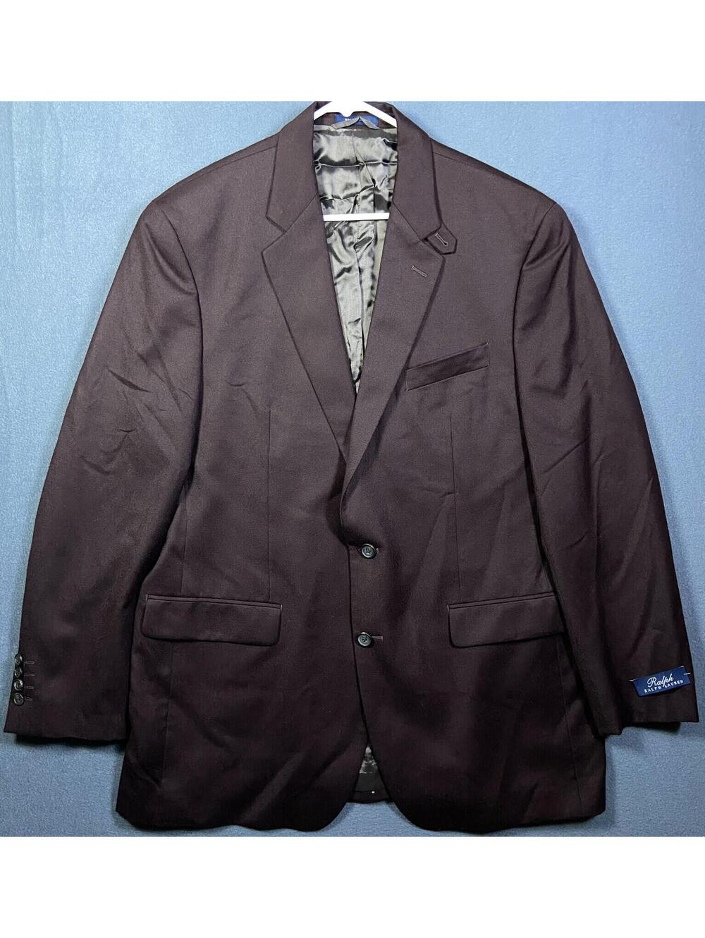 Ralph Lauren Men’s Wool Suit Jacket Size 44L Brown Blazer Coat Preppy Academia